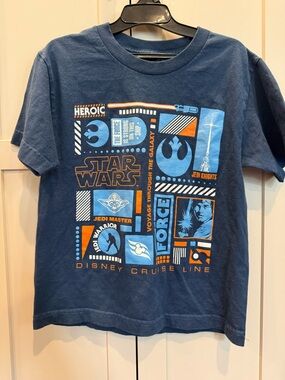 Disney Star Wars Graphic Tee - Navy Blue with Light Blue & Orange Print